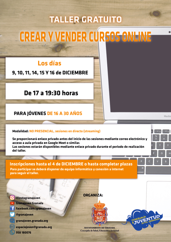 Taller gratuito "Crear y vender cursos online" (Ampliado plazo)